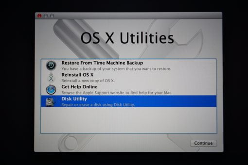 OS X Utilities - Disk Utility