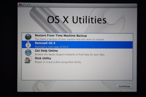 OS X Utilities - Reinstall macOS