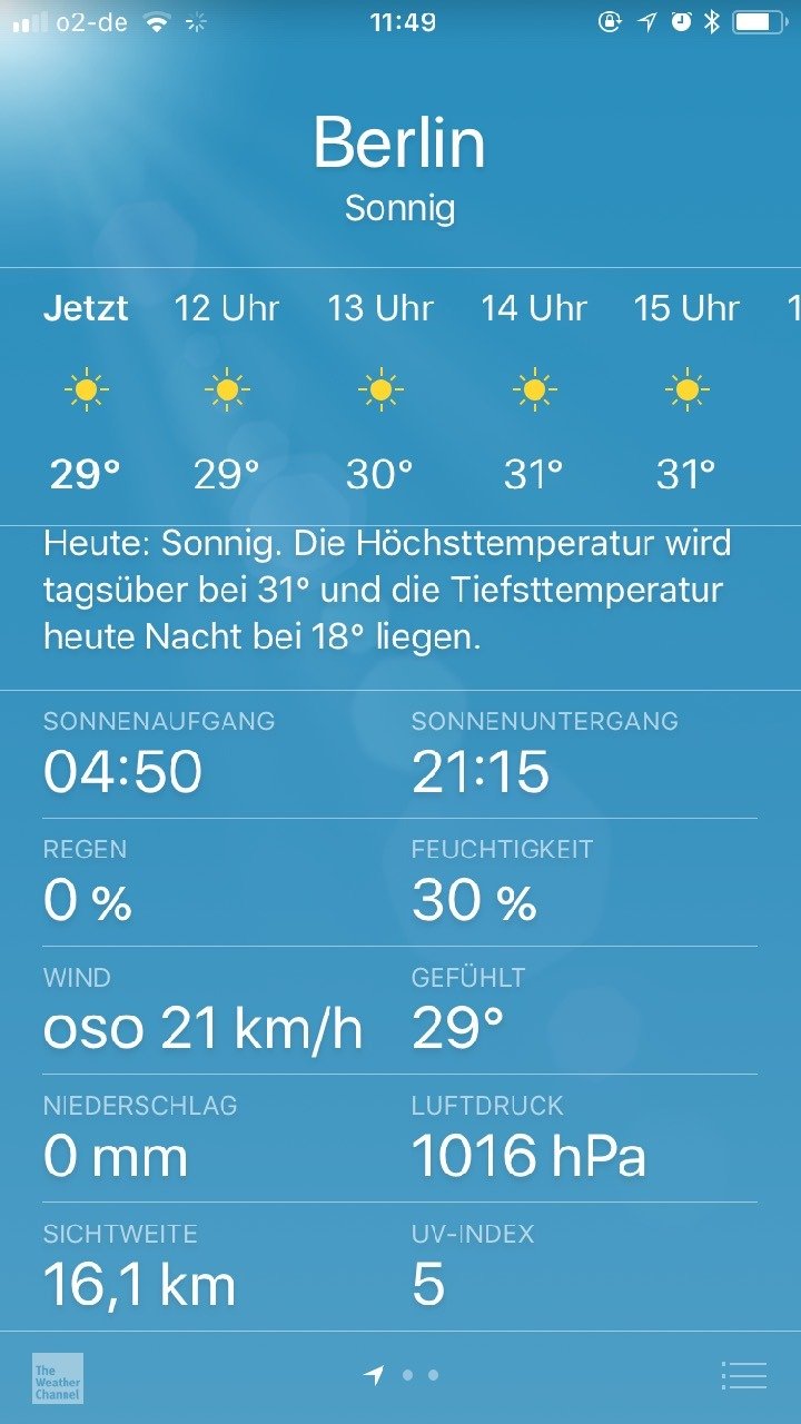 Summer preparation: Show UV Index in the iOS weather app