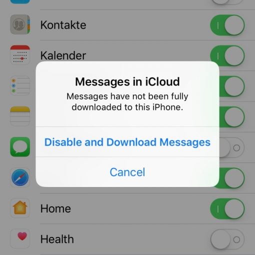 iOS Messages in iCloud
