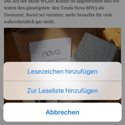 iOS Safari Options