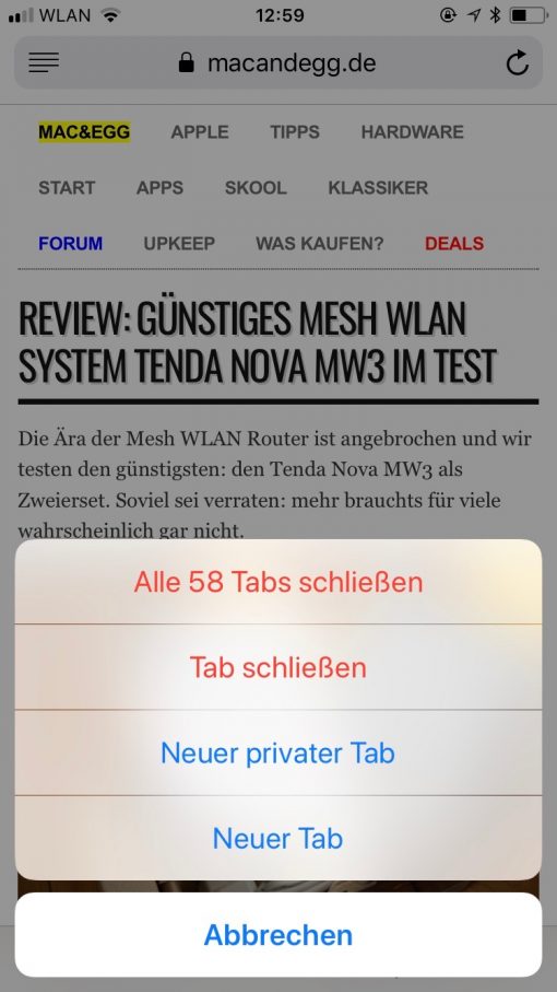 iOS Safari Tipps
