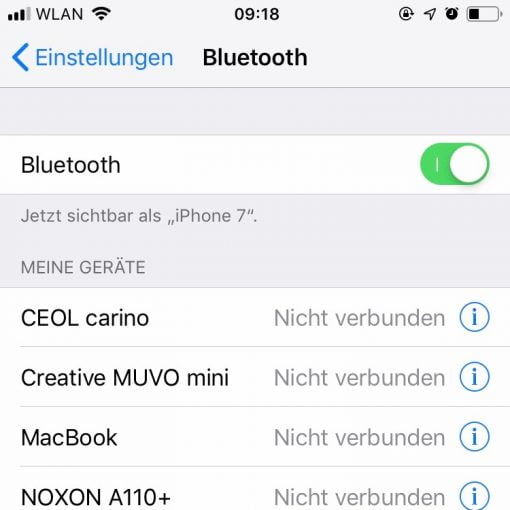 iOS Bluetooth Devices