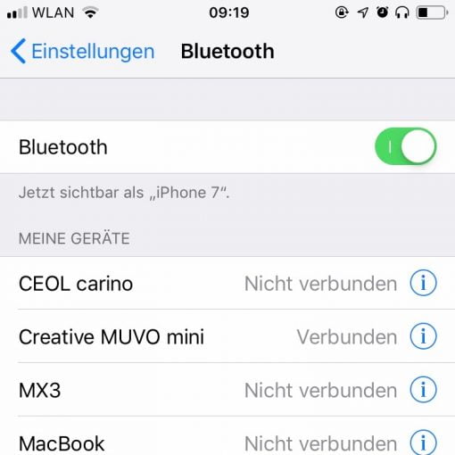 iOS Bluetooth Devices
