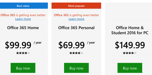Office 365 Prices