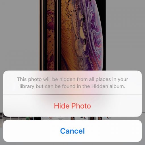 iOS Photo Albums Hide Photo