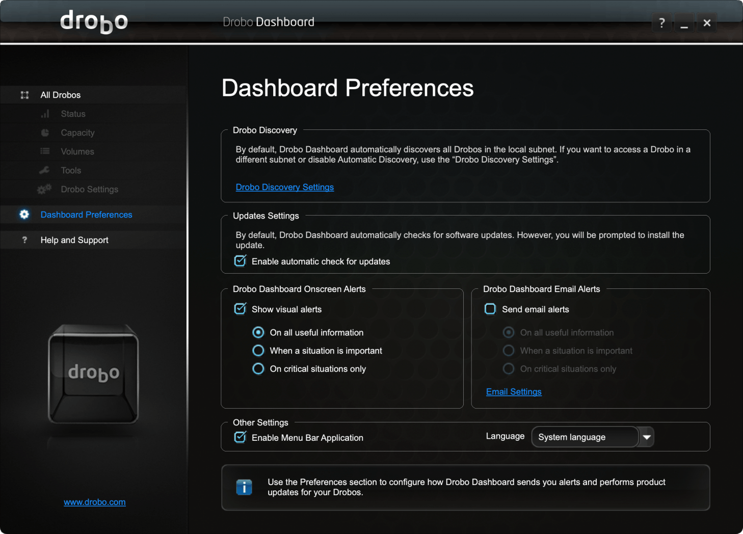 old versions of drobo dashboard