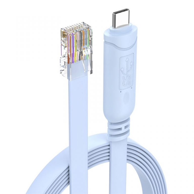 Modern Ethernet: USB-C network cable with RJ45 connector