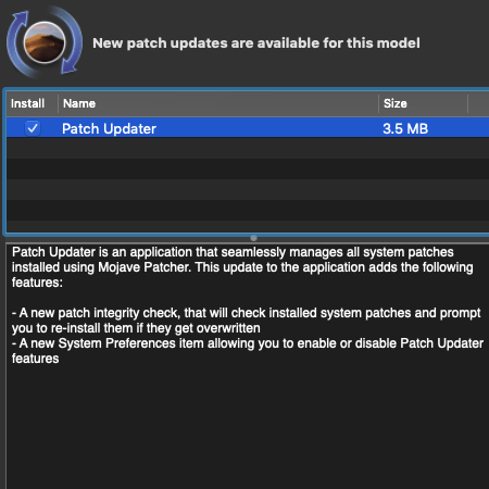 Mojave Patch Updater gets its own entry in system settings