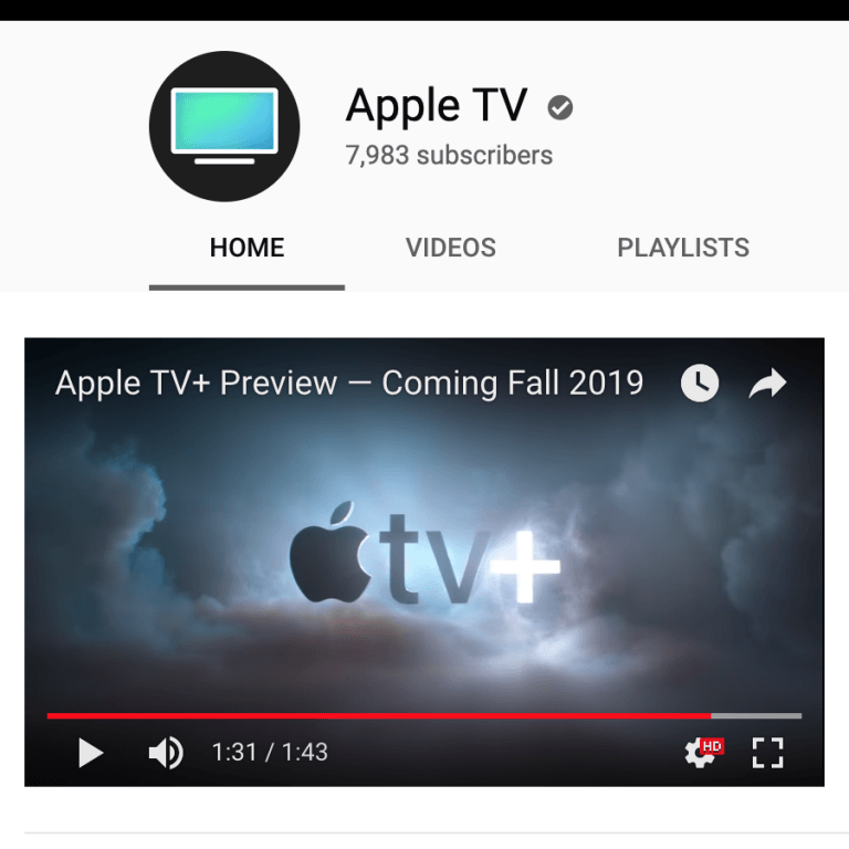 Apple created its own YouTube channel for Apple TV