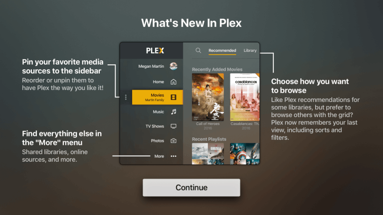 Plex revises App Design for Apple TV