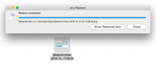 arq backup restore overwrite
