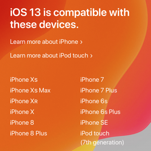 ios 13 iphones