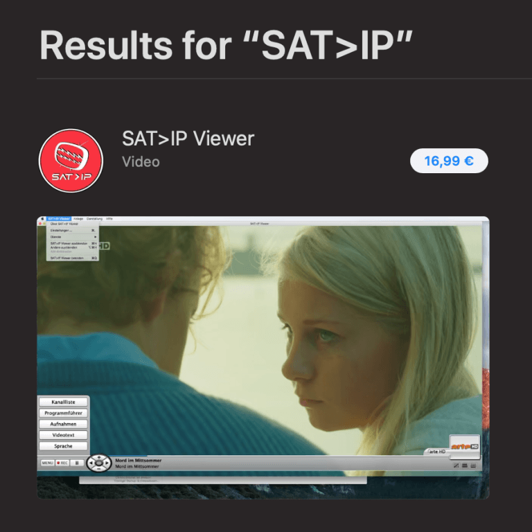 Catalina: SAT>IP eyeTV Television Software Alternative for macOS