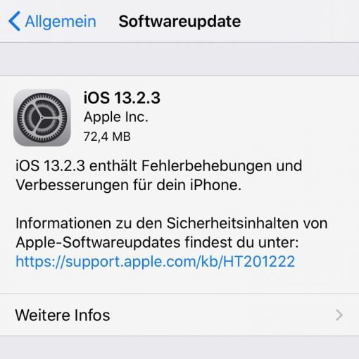 iOS 13.2.3 Software Update