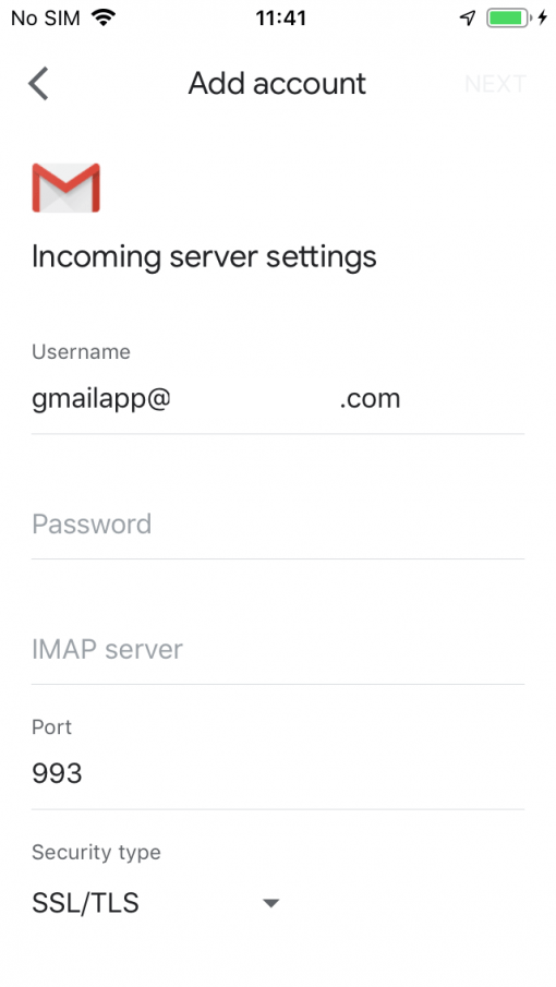 Gmail App Ios Incoming Server