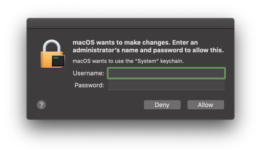 macOS log in keychain