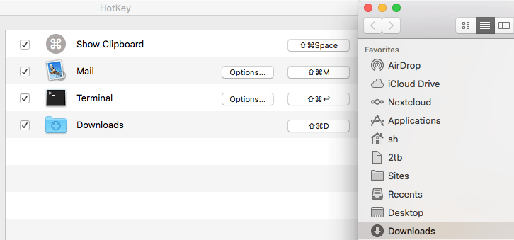 macOS: Open folder or program via shortcut