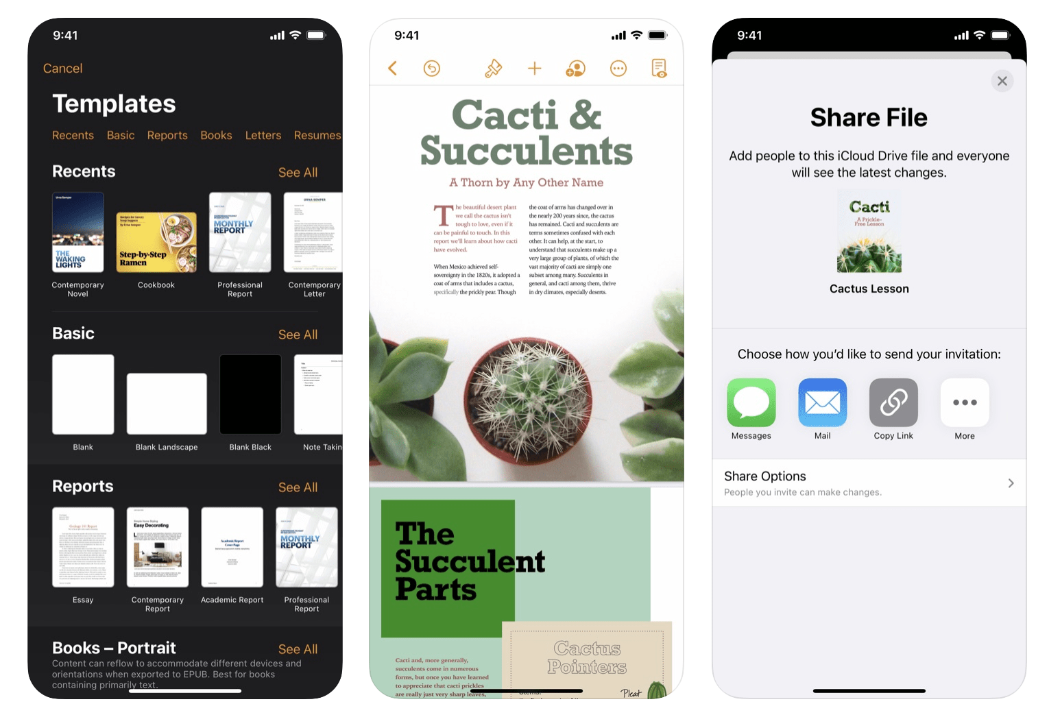 iOS Pages Update