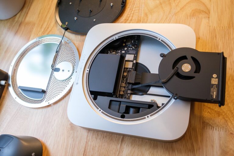 A lot of space in the case of the M1 Mac mini