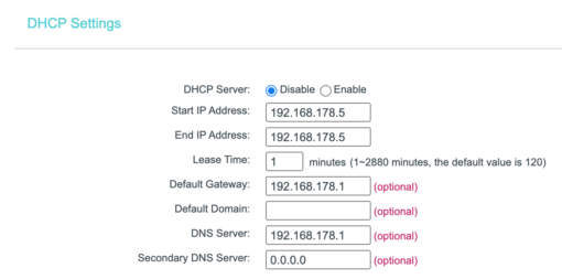 TP Link DHCP
