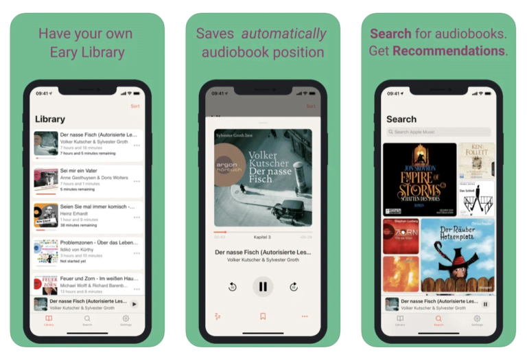 Audiobook App Eary now for Apple Music