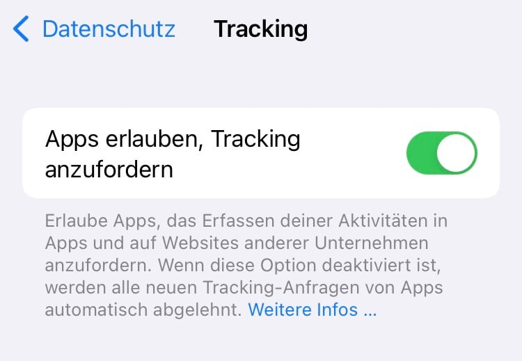 iOS app tracking rejection does – almost nothing