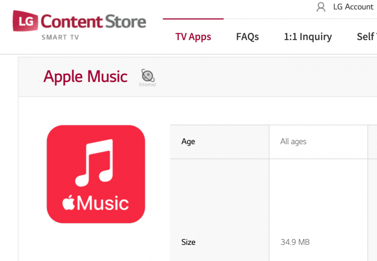 Apple Music app available for LG TVs