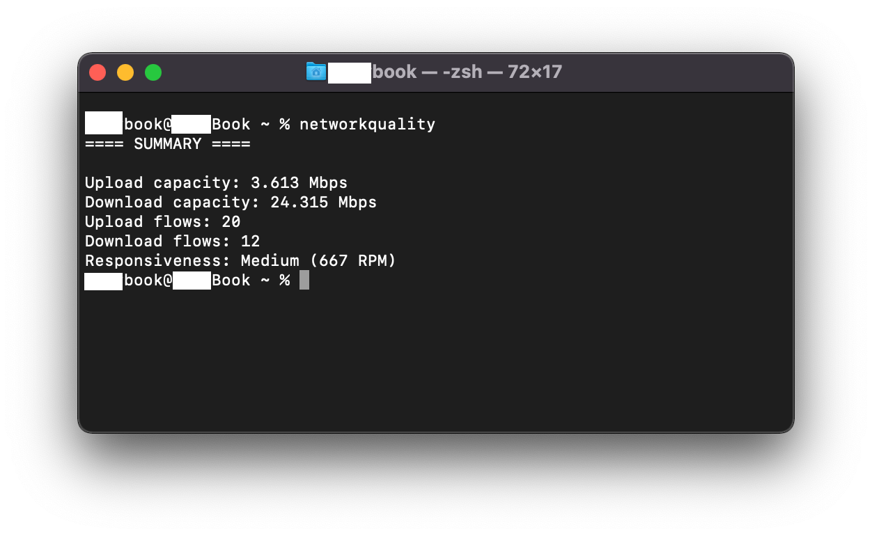 macOS Monterey network quality