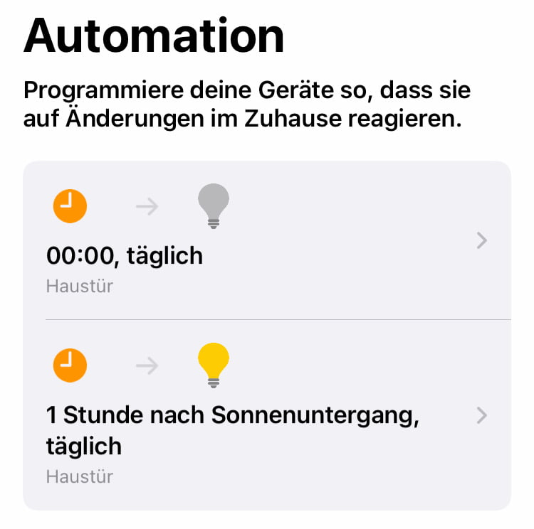 How to create HomeKit From-To Automation on iOS?