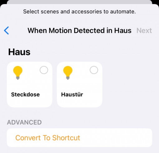 HomeKit convert to shortcut