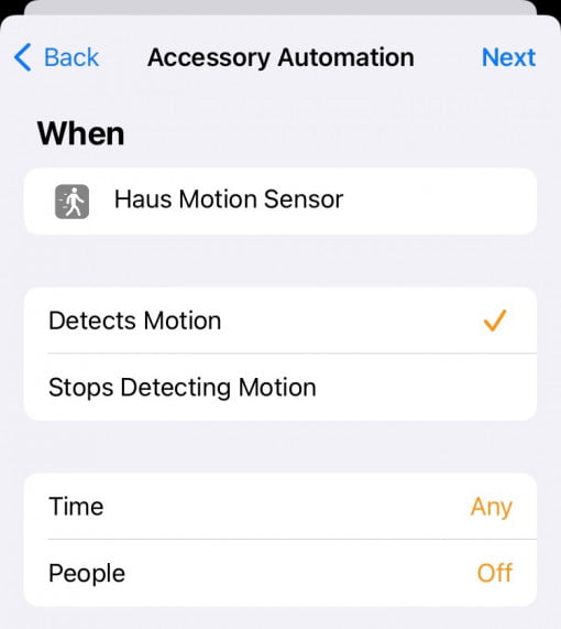HomeKit sensor details