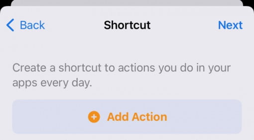 HomeKit shortcut add action