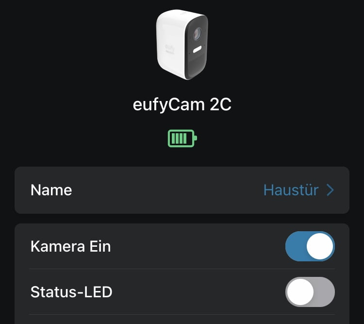 HomeKit camera: save energy and extend runtime
