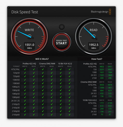 MacBook Pro 2016 2017 SSD speed test