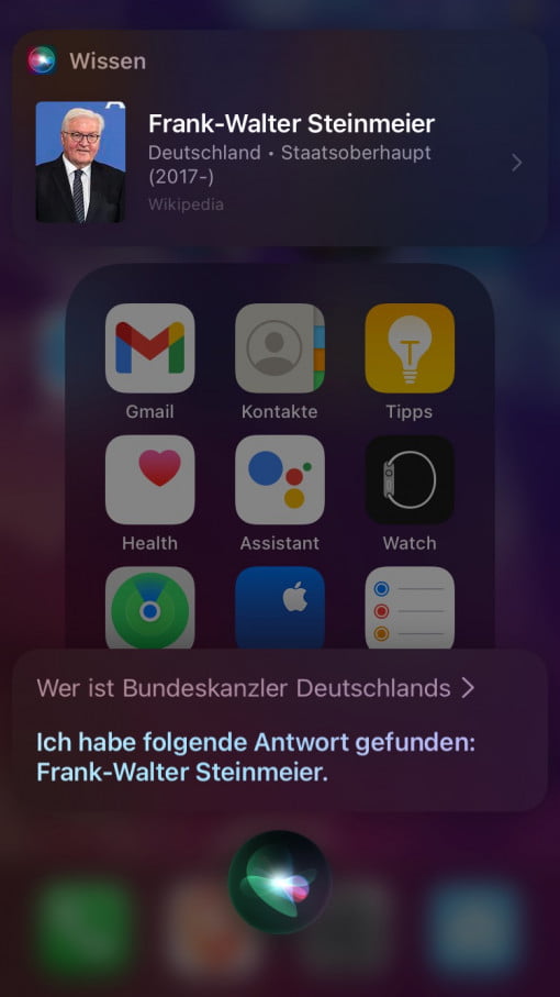 Bundeskanzler Deutschland Siri