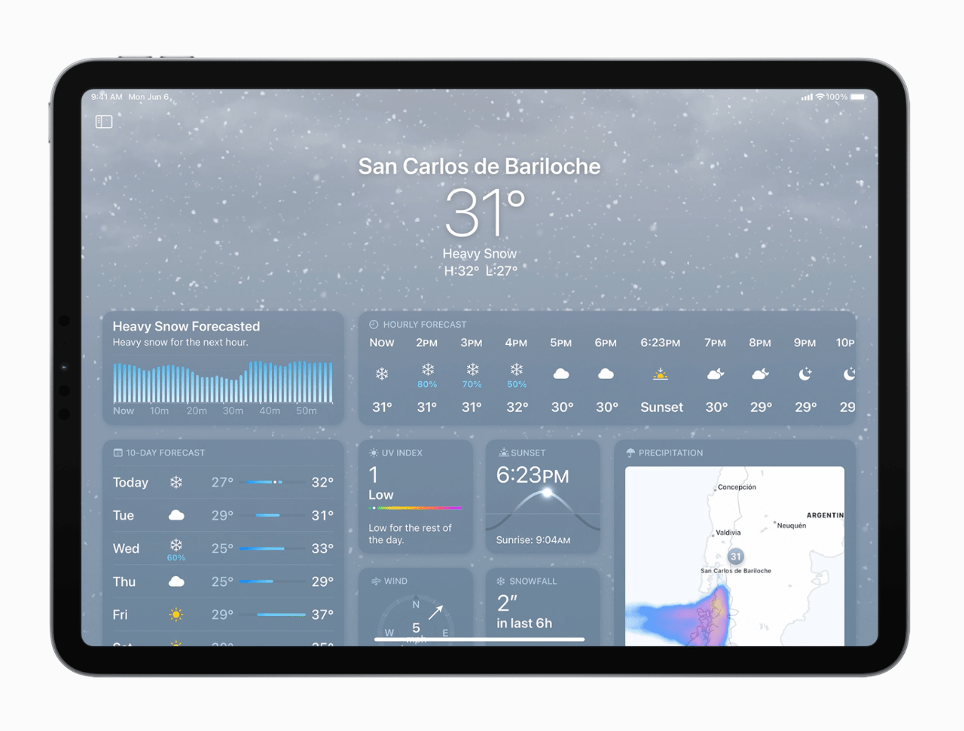 iPadOS 16 Wetter