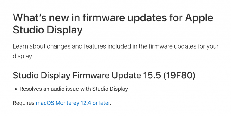Sound Problems? Studio Display Firmware Update 15.5
