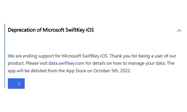 Microsoft SwiftKey Keyboard disappears from iOS