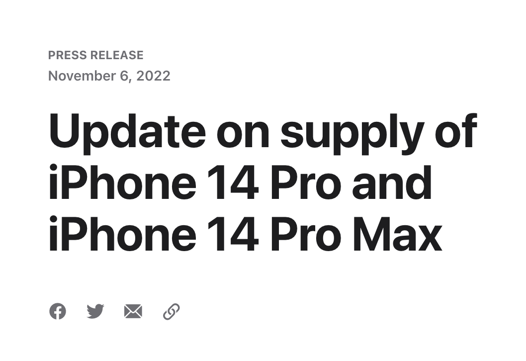gesunkene iPhone 14 Produktion