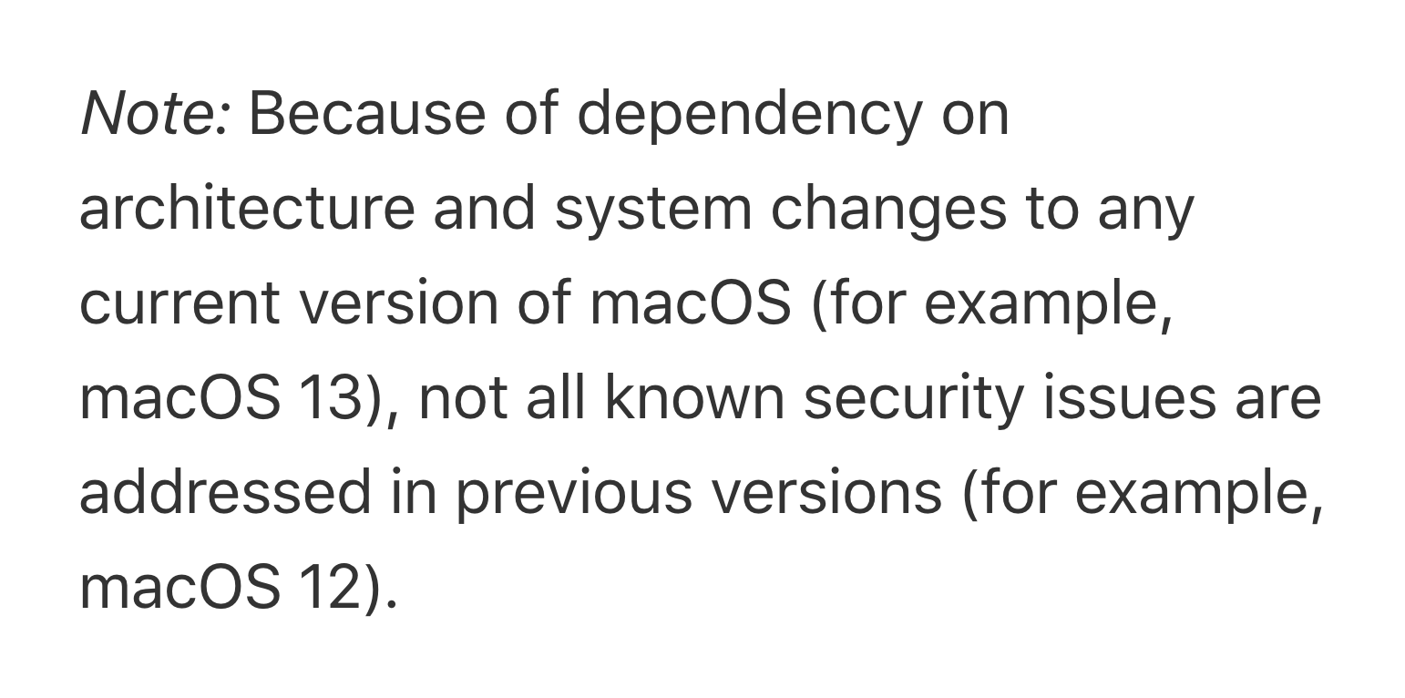macOS Security Issues