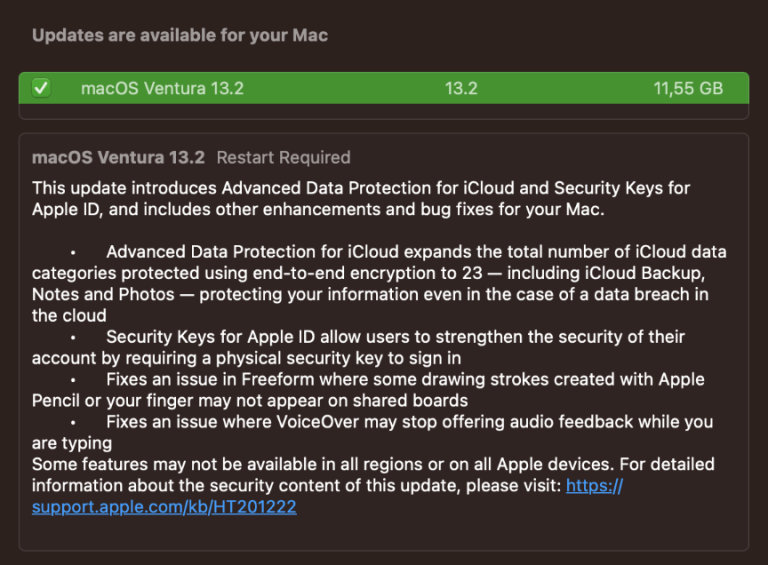 iOS 16.3, macOS 13.2 and other updates