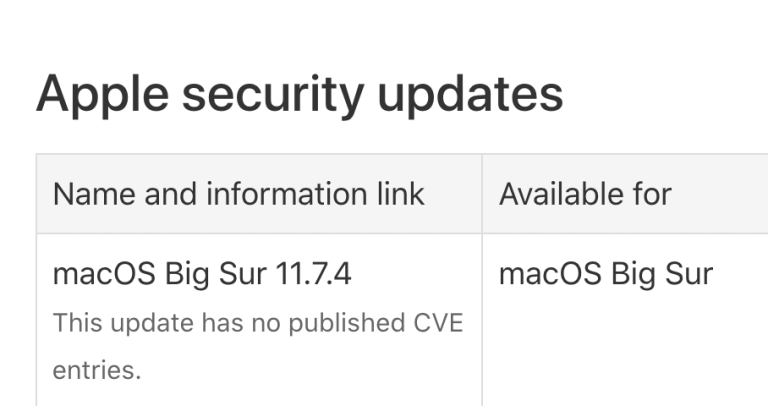 Small update for macOS Big Sur